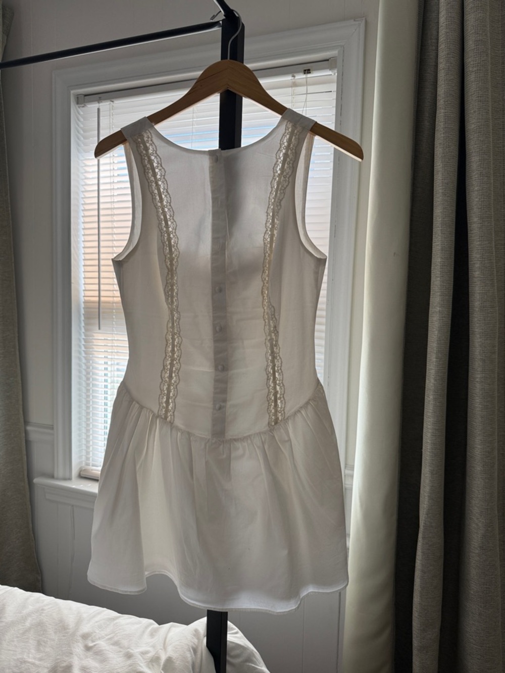 Zara Terez White Lace-Trim Mini Dress